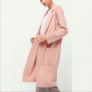J. Crew XS Ella Open Front Long Sweater Blazer Jacket Pink Longline‎ Cardigan